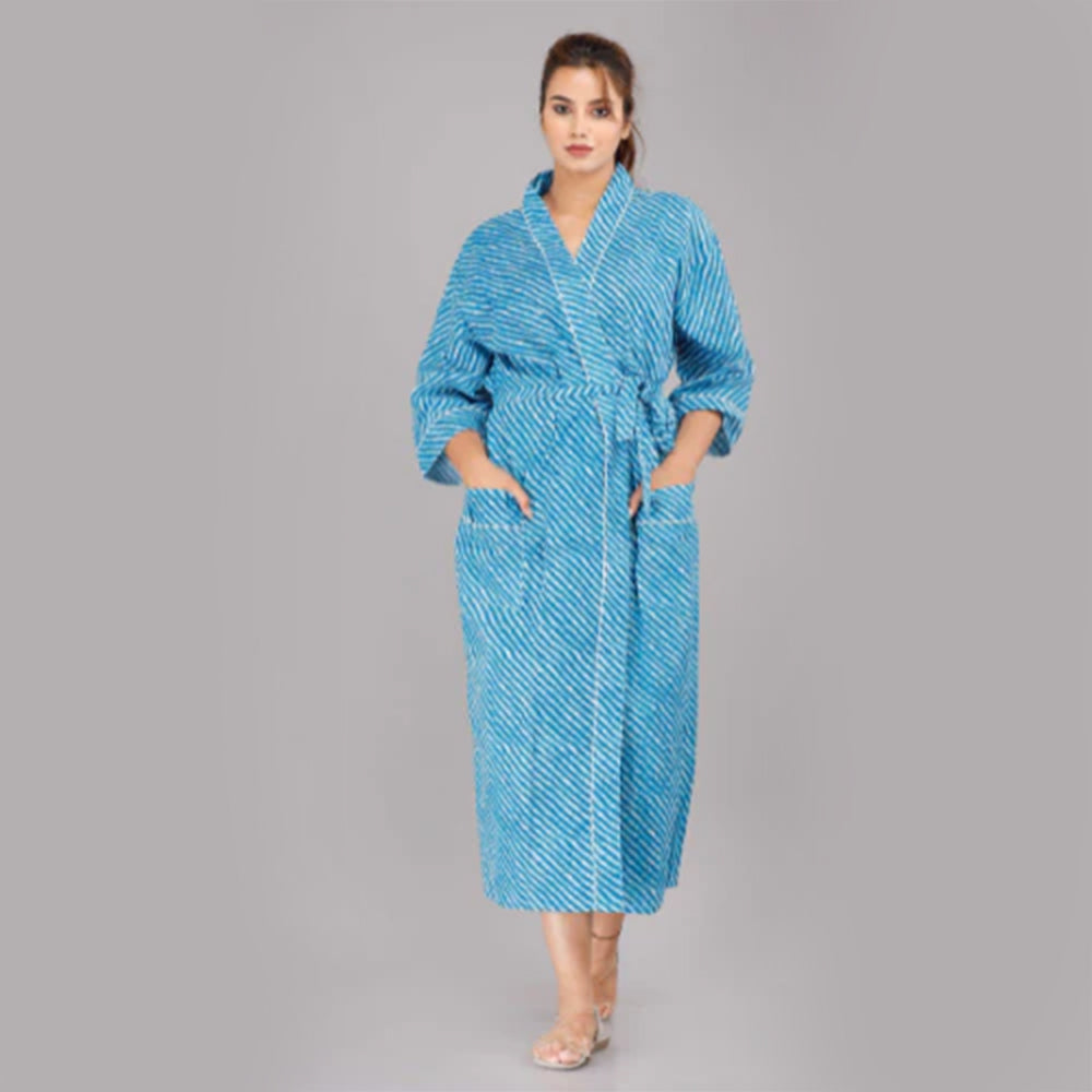 Cotton Robe Bath Robe Dressing Gown Womens Bathrobe Blue House Coat Blue  Maternity Robe Minimalist Spa Robe Bridal Gift Bridesmaid Robe - Etsy